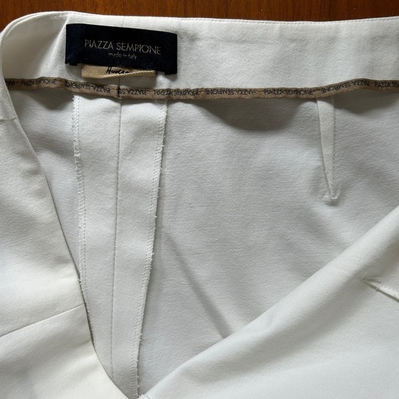 Piazza Sempione Italian Cropped Cotton/Elastane Women’s Pants White 14 - Picture 14 of 16